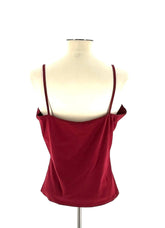 Womens Size Large Carole Little Burgundy Spaghetti Strap Top 100% Cotton - TheRealThreads